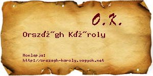 Országh Károly névjegykártya